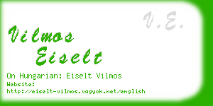 vilmos eiselt business card